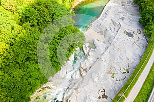 Beautiful aerial view of the Serio river photo