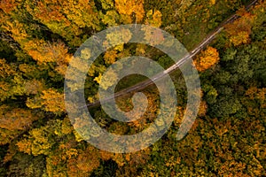 Krásny letecký pohľad na slovenskú krajinu na jeseň. Pohorie Vtáčnik.