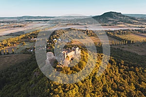 Beautiful aerial view of Szigliget near Balaton