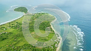 Beautiful aerial view of Ujung Genteng beach