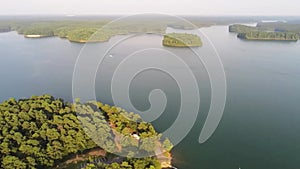 Beautiful aerial views at lake hartwell south carolina and georgia
