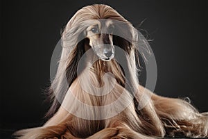 Portrait of a wonderful majestic afghan hound photo