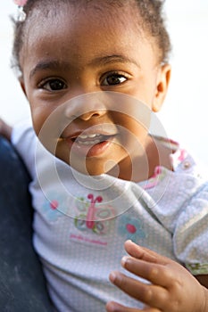 A Beautiful African American Baby smiling