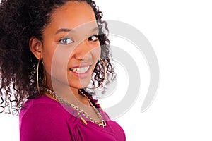 Beautiful African American Woman Close up portrait