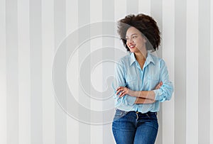 Beautiful African American woman smiling