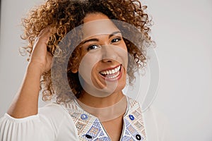 Beautiful African American woman smiling