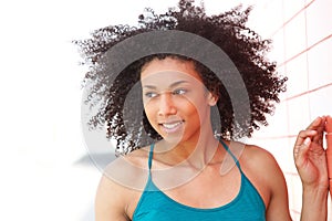 Beautiful african american woman smiling