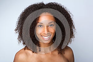 Beautiful african american woman smiling