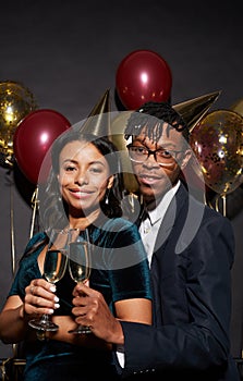 Beautiful African Couple Posing at Party