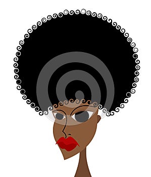 Beautiful african girl portrait. Hairstyle Afro. African America