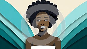 Beautiful afro hair woman illustration