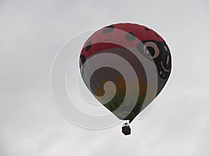 Beautiful air balloon flying with the wind with no direction or wonderful hurry photo