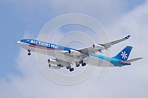 Beautiful Air Tahiti Nui Airbus A340 plane.