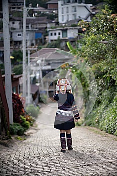 Beautiful Akha hill tribe girl on Doi Mae Salong, Chiang Rai.