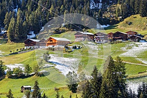 Beautiful Alp village on a mountainside