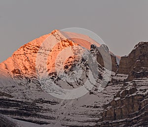 Beautiful alpenglow in the Canadian Rockies