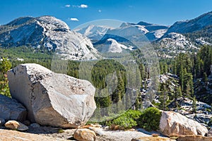 Beautiful alpine landscape along the picturesque Tioga Pass, California, USA.