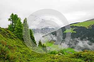 Beautiful alpine landscape with views of the Davos.