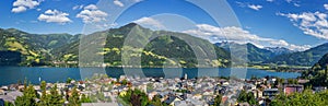 Beautiful alpine mountain landscape with famous village Zell am See, Salzburg Land, Austria