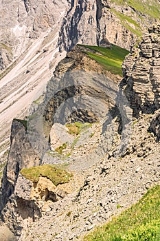 Beautiful Alps with high rocky and sandy mountain