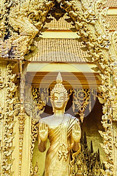 Beautiful and Amazing Golden Buddhist temple at Wat Paknam Jolo