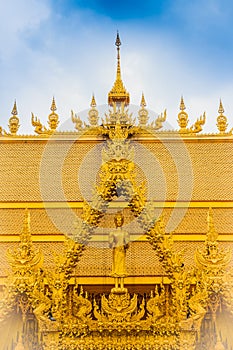 Beautiful and Amazing Golden Buddhist temple at Wat Paknam Jolo