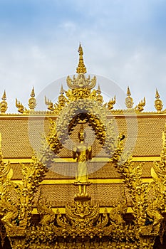 Beautiful and Amazing Golden Buddhist temple at Wat Paknam Jolo