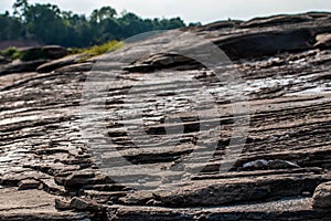 Beautiful amazing of rocks, Natural of rock canyon in mekhong river