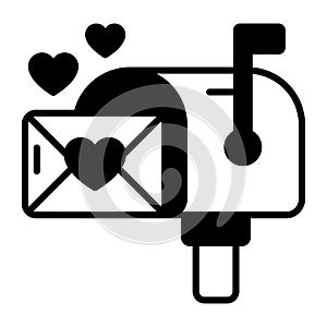 Beautiful and amazing vector of love letter mailbox, editable style
