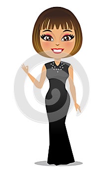 A beautiful american/ European woman in an evening gown - Vector