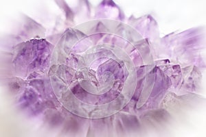 Beautiful Amethyst Crystal  Gemstone Rock with Zoom Burst Close Up