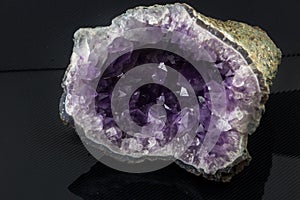 Beautiful amethyst druse a black background