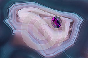 Beautiful Amethyst Gemstone on an Agate Thunderegg With Gorgeous Patterns.