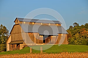 Beautiful Amish barn in fall