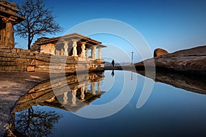 Beautiful ancient architecture of temples on Hemakuta Hill, Hampi, Karnataka, India