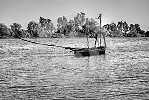 A beautiful Ancient boat more than 100 years old, used for the transport of goods and people photo