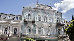 Beautiful ancient building at Agmashenebeli Str, aka Plekhanov, Tbilisi, Republic of Georgia