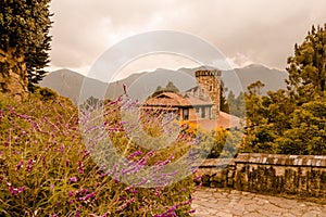 Beautiful ancient building in Monserrate, Bogota Colombia photo