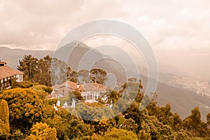 Beautiful ancient building in Monserrate, Bogota Colombia photo