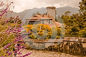 Beautiful ancient building in Monserrate, Bogota Colombia photo