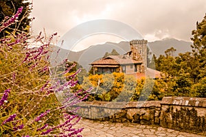 Beautiful ancient building in Monserrate, Bogota Colombia photo