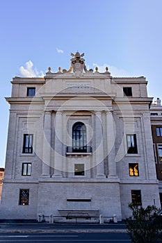 A beautiful ancient building on Via della Conciliazione in Rome, Italy photo