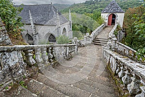 Beautiful ancient chapel Sainte Barbe in Brittany photo