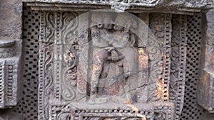 Beautiful ancient erotic sacred art sculptures on Konark temple, India