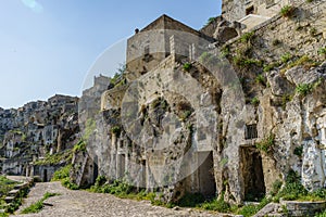 Beautiful ancient ghost town of Matera Sassi di Matera in beau