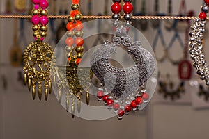 beautiful ancient metallic designer oxidize imitation necklace and ornaments