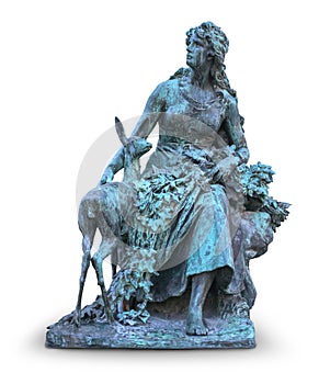 A beautiful ancient monument, on the territory of the castle in Budapest