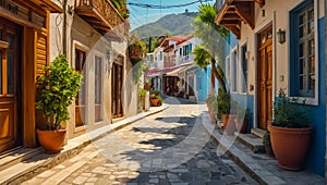 Beautiful ancient street in Marmaris TÃ¼rkiye resort vacation photo