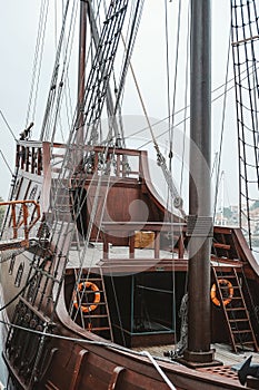 Beautiful ancient wooden Galleon ship in Portugal