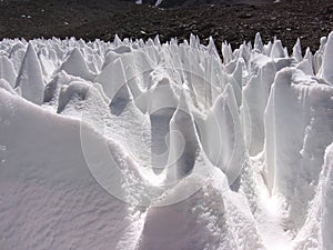 Beautiful Andean Ice Penitentes, South America photo